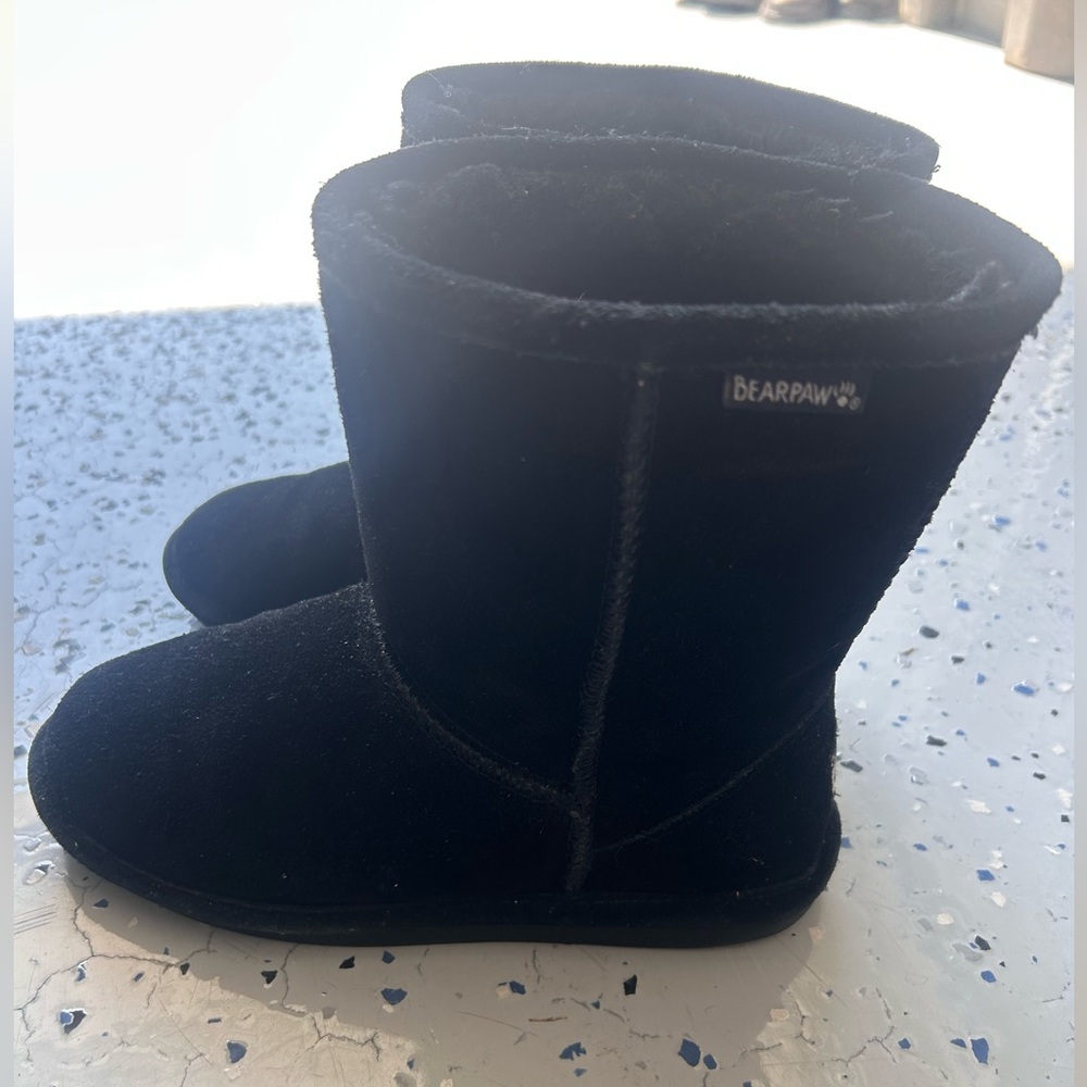 BearPaw Black Ankle Boots Suede Comfort